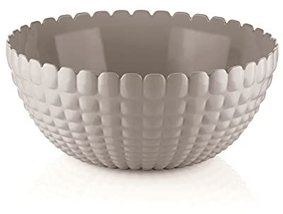 Guzzini - Tiffany, Contenitore in Plastica Riciclata, Ciotola L - Grigio Tortora, Ø 25 x h11 cm | 3000 cc - 213825158