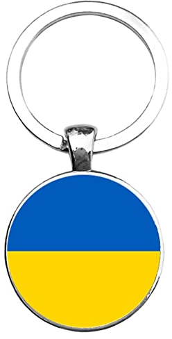 Danlai Ukraine-Flagge Schlüsselanhänger Charms doppelte Seite Ukrainische Schlüsselring Nationalflagge Anhänger Schmuck