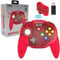 Retro-Bit Tribute64 2.4Ghz Wireless Controller For N64, Switch, PC, Mac and Other USB Devices - Clear Red (Nintendo Switch//)