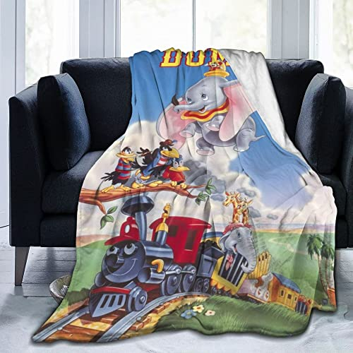 Lawenp Decke für Dumbo, weiche, leichte Plüsch-Flanell-Fleece-Decke mit Cartoon-Druckmuster für Couch, Sofa, Bett, Reisen, ganzjährig, Dekorationsdecke für Baby, Kinder, Jungen, Mädchen, 60x80