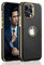 Mipoclea Case for iPhone 14 Pro Max, Retro Leather Thin Luxury PU & Cover Bumper Frame Robust Soft Non-Slip Grip Shockproof Protective Case Men Women Mobile Phone Cases for iPhone 14 Pro Max (Black)