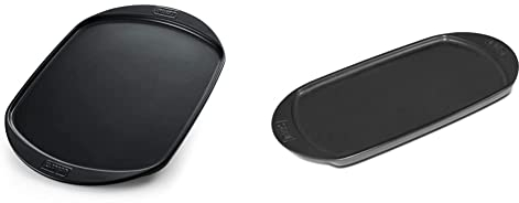 Weber 17509 Grillplatte Keramik groß, schwarz, 49x35 cm, Antihaftoberfäche & 6465 Keramische Grillplatte 40 x 22 cm x 2 cm, für alle Holzkohlegrills ab 47 cm und für alle Gasgrills ab Q100