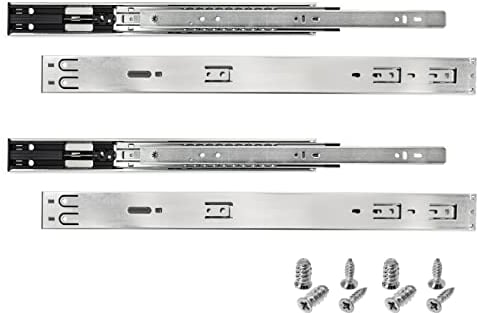 HELPMATE Schubladenschienen push-to-open Vollauszug 500 mm 2 Paar 4er Set Kugelvollauszüge Schubladenauszug Schienensystem Schubladenführung Stahl verzinkt silber inkl. Befestigungsmaterial