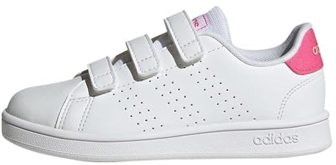 adidas Advantage Lifestyle Court Hook-And-Loop Shoes, Scarpe da Tennis, Cloud White/Pulse Magenta/Quartz, 33 EU