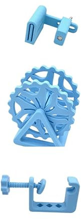Third Hand Binding Folder Clip, Binding Wheel, and Wheel Clamp for Quilting and Sewing by Purple Hobbies, Making It Easier to Create Binding and Store. (Light Blue 3 Piece Combo with 2.5 Clip)