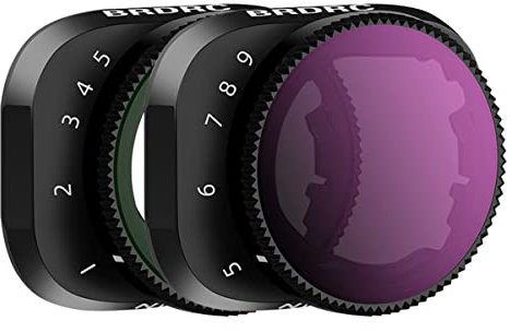 Per DJI Mini 3/Mini 3 Pro Filtro ND Variabile, ND4-ND32 (2-5 stop) e ND32-ND512 (5-9 stop), Accessorio Obiettivo Drone Telaio in Lega di Alluminio (VND2-5 E ND5-9)