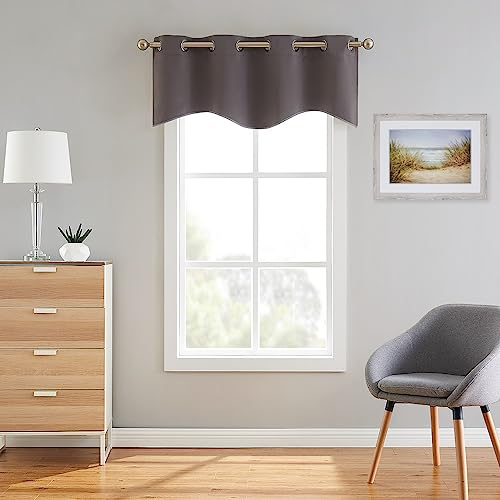 ASATEX Anthrazitfarbener Volant, 137,2 x 45,7 cm, Landhaus-Stil, Küche, Esszimmer, Badezimmer, Verdunkelung, Stangentasche