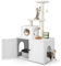COSTWAY Litter Box Enclosure with Cat Tree, 2-in-1 Hidden Cats Washroom with Kitty Condo, Scratching Posts, Plush Perch, Indoor Cat House Cupboard