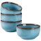 HENXFEN LEAD Bol de cerámica para cereales, bol de porcelana para postres para 4 personas, bol de sopa de 240mL para cereales, sopas y postres, Azul cielo