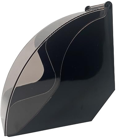 MIAO JIN Coffee Filter Paper Holder with Dustproof Cover Coffee filter Storage for #1 & #2, V60 & #4 cone-shape fan-shape filters Coffee Bar Accessories decor (Black)