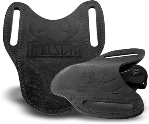 Mitsch Fundas para cuchillos Funda para cuchillo funda para cuchillo de cuero estuche para cuchillo riñonera funda de cuero (negro)