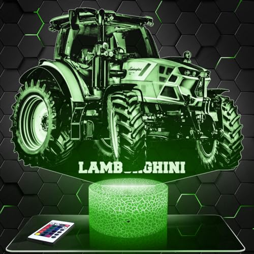 Moderne LED Ambiente Lampe Landwitschaftlicher Traktor Lambo, Geschenkidee deko Sammlung Miniatur 1 32. Lampe deko Büro Wohnzimmer, Fan Landwitschaftlicher Traktor Lambo TOP