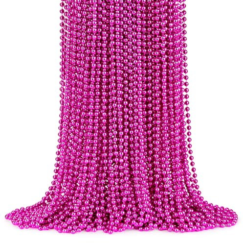 YAXINRUI Lot de 72 colliers de perles métalliques rondes de 83 cm et 7 mm pour Mardi Gras, fêtes, événements festifs, fêtes, Plastique, Plastique.