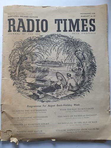 Radio Times Northern Ireland Edition Programmes For August Bank-Holiday Week 1950
