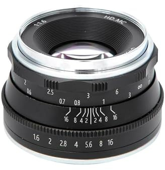 35 mm F1.6 Manueller Fokus MF Prime Objektiv, for Fujifilm for X-Mount XH1 X-A12 3 5 XA10 XA20 XE3 XE2S XT10 XT20 XT2 X-Pro12 XM X-E123 (Color : Fuji XF, Size : Silver)