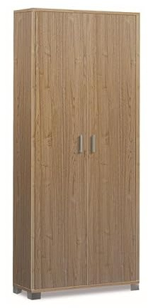 Mondo Viro Schrank mit 2 Türen aus Holz mit Füßen Ilumia Schrank 83 x 29 cm 190 h (Stelvius/Nussbaum Stelvio)
