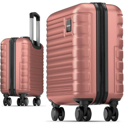 Travely Premium Handgepäck Koffer 45x36x20cm - passend für Ryanair, Lufthansa, Eurowings und co. I 32L Handgepäck Koffer mit sanften Rollen, Reisekoffer, Nachtschwarz