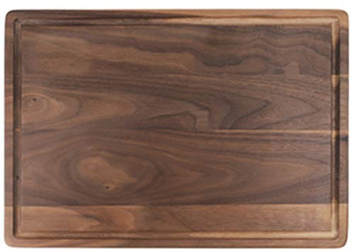 Bumdenuu Negro Tablero de corte de nogal Tablero de madera maciza Bandeja de Bifteck Conservador Cocina Tabla de cortar Placa de Bifteck Ranuras Pan Bandeja Bandeja