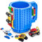DAYMOO Build on Brick Mug,Divertenti Tazza da caffè, Tazza colazione personalizzata,Tazza Natalizia con Halloween,Regalo di compleanno, N-Blu