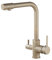 Grifo Osmosis 3 Vias, Grifos Cocina Fregadero, Giratorio 360°, Grifo de Cocina de Osmosis Potable con 2 Palancas, Grifos Cocina Fregadero 3 en 1 para Filtro de Agua Beige