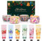 Geschenke für Frauen, 4 Stück Duftkerze Set Geschenke, 6 Handcreme x 20 ml, Aroma Duftkerzen Geschenkset für Frauen, Mama, Sheabutter Handcreme, Kleine Geschenke Weihnachten, für Mitarbeiter
