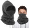 Risipu Fleece Balaclava Wintermütze Thermo Gesichtsmaske für Männer & Frauen Snood Hood Hut Halswärmer Windproof Ski Mask (DE/NL/SE/PL, Alphanumerisch, Einheitsgröße, Grau)