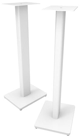 Kanto ST28 28” Universal Speaker Floor Stands for Bookshelf Speakers up to 30 lbs | Improved Sound | Hidden Cable Management | White MDF Base | Pair