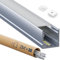 HOOLED 10 Profile Alu pour Ruban LED 2 m, Le Rail du Diffuseur de Lumière, Profilé LED Encastrable Dimensions 20 x 20 mm, Largeur max de la Bande 15 mm Avec couvercle en PC blanc laiteux
