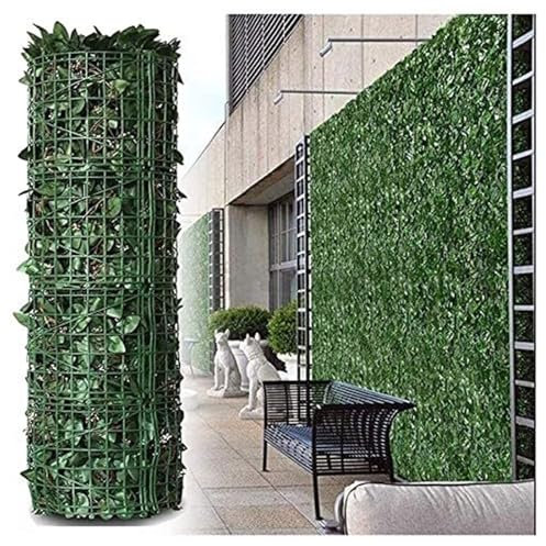 YCOLX Rouleau de Haie Artificielle, Treillis avec Feuilles de Lierre Artificielles Clôture, Treillis avec Feuilles de Lierre Artificielles Brise-Vue Panneaux Muraux Végétaux(1.5x6m)