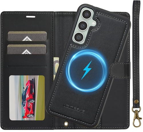 Ailicici für Samsung Galaxy A55 Hülle, 2-IN-1 Abnehmbare magnetische Hülle, Kabelloses Laden, Kartenfach Leder Case, Handyhülle RFID Klapphülle, Schutzhülle für Samsung A55 5G