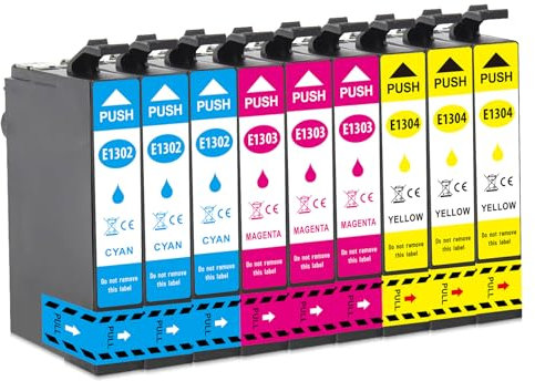 Yongairuink T1302-T1304 Patronen für Eps T1302 T1303 T1304 für Stylus SX525WD SX535WD SX620FW Office B42WD BX925FWD BX635FWD Workforce WF-3520DWF WF-7525 WF-7015 (3C 3M 3Y)