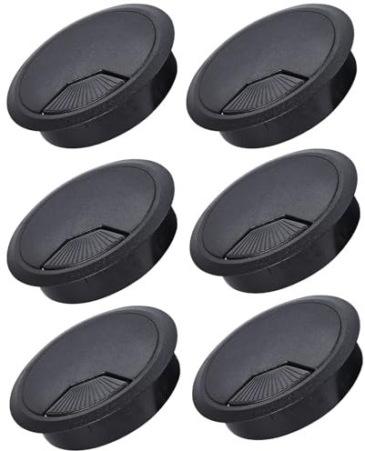 6 Pcs Desk Grommet 80mm, Desk Hole Cover, Desk Cable Grommet, Desk Cable Hole Cover, Cable Grommet (Black)