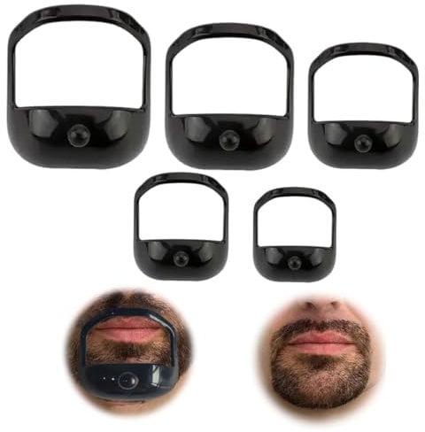 LuLiyLdJ 5 Stück Bartschablonen Kinnbart, bartschablone Spitzbart Rasierschablonen 5 Verschiedene Größen für Männer Rasierhilfszubehör