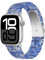 Miimall Résine Bracelet Compatible avec Apple Watch 38/40/41/42mm(Series 10), Élégante et Légère Bande de Remplacement pour iWatch 10 9 8 7 6 5 4 3 2 1 SE Strap Femme, Bleu Profond Transparent
