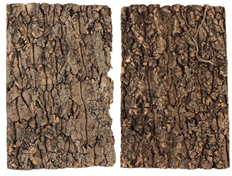 BESPORTBLE 2Pcs Cork Bark Background: Natural Terrarium Decor for Snake, Lizard, Tortoise, Synthetic Bark Reptile Hide and Climbing Platform for Vivarium Landscaping (30x20cm)