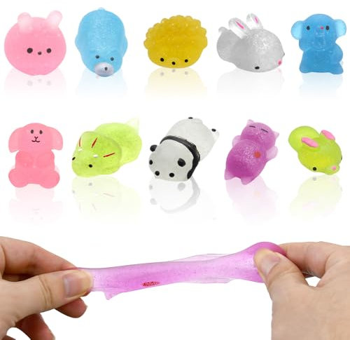 Kleemeiero Kawaii Mochi Squishy Toys 10 Stück Squishy Kawaii Set Mochi Squishy Quetschspielzeug Niedlich Squeeze Squishies Fidget Toy Mochi Antistress Tiere Squishy Kinder Party Gefälligkeiten