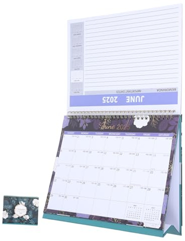 HORIALENCE Tischkalender Quer Jahresplaner Monatskalender Aus Papier Kalender Für Täglichen Gebrauch Spiralbindung Notizkalender Fürs Büro