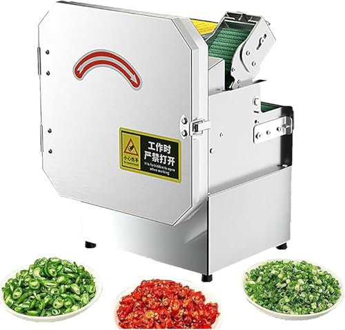 XINRISHENG Commercial Scallion Slicer, Spring Onion Chopper, 200W Electric Vegetable Cutter, 700BPM Electric Leek Cutting Machine