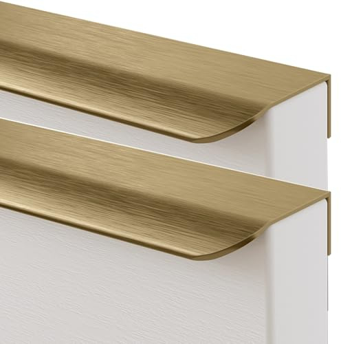 JIALUO0318 Aleación de Aluminio Tiradores Ocultos Manijas Para Muebles Armarios Pomos Cocina Manijas Tiradores de Puerta Bronce Oro 2 Piezas (Length 1000mm)