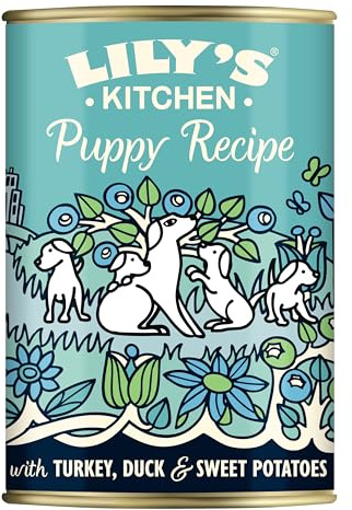 Lily's Kitchen Mit natürlichen Zutaten hergestellt Hunde Nassfutter-Dose Truthahn mit Ente Rezeptur für Welpen 6 x 400g