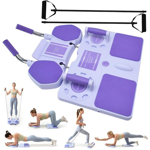 FINDAMAZE Pilates Reformer Compact - 2025 Upgraded Pilates Board, 5 in 1 multifunktionales klappbares tragbares Pilates Set / Bauchmuskelbrett für Zuhause Fitness,Für Anfänger geeignet