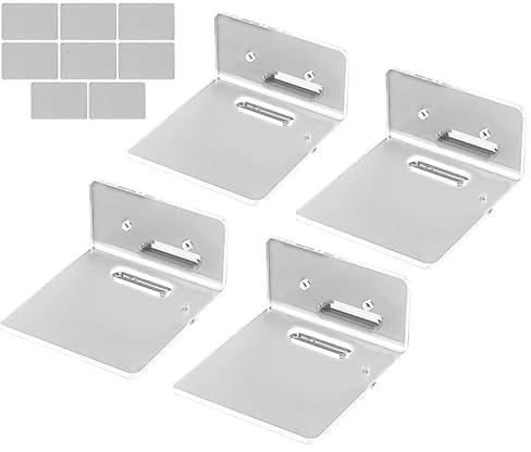 YCSONLY 4 Pack Clear Acrylic Wall Shelves, Small Floating Display Shelves 8 x 8 x 4 cm, Wall Mounted Storage Ledges for Router, Smart Speaker, Remote, Camera, Bedroom, Living Room & Office