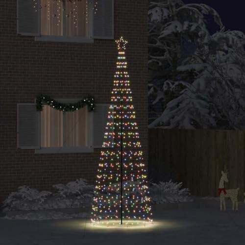 Árbol de Navidad LED multicolor, 400 cm de hierro, con estacas, 800 ledes, 8 modos de flash, alimentado por USB, para interior y exterior protegido, duradero, decoración festiva