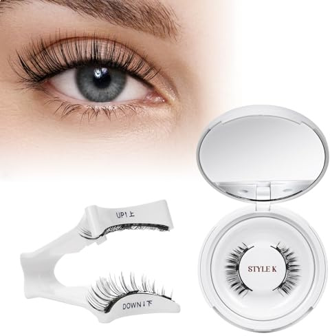 Wiederverwendbares Magnetische Wimpern mit Applikator, natürlicher Look, Magnet Wimpern Set kein Kleber nötig Wimpern magnetisch QUEWEL einfach zu tragen und zu entfernen mit Anleitung (Set-K 04)