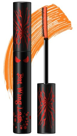Erinde Mascara de Couleur Orange, Waterproof & Volumateur, Pigmentation Élevée et Sans Décoloration, Effet Faux Cils, Idéale pour le Maquillage Festif et Carnaval #Orange