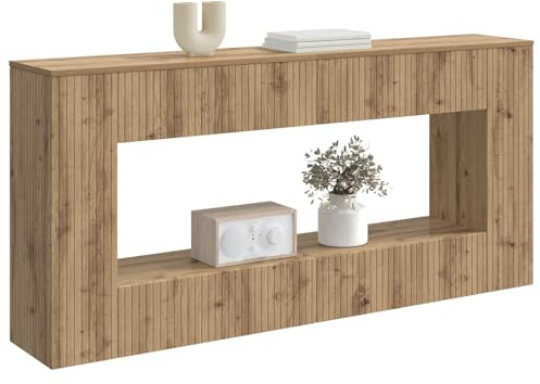vidaXL Konsolentisch Artisan-Eiche 155 x 29 x 74 cm Holzwerkstoff, Wohzimmer, moderner Konsole Tisch, rechteckig, langlebig, wasserabweisend, Akzent für Flur, kompakte Ablage