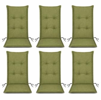 Julido Hochlehner Auflage 120x50x5 cm – Gartenstuhlauflage mit 5 cm Polsterung, UV-beständig, robust & weich, mit Seitenschleifen, für Garten, Terrasse & Balkon, Farbe wählbar (6, Olivgrün)
