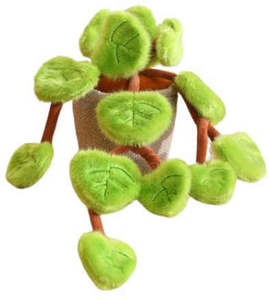 JORCEDI Biegbare Efeutute Plüschpflanze, 18 cm weiche künstliche Rankpflanze mit verstellbaren Stielen, Dekotopfblume für Schlafzimmer & Büro, Dunkel- und Hellgrün (Hellgrün)