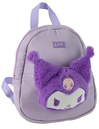 Kuromi Hello Kitty Kinderrucksack für Mädchen, 3D-Plüschtier, Violett, leicht und bequem, Einheitsgröße für Schule und Vorschule, offizielles Lizenzprodukt