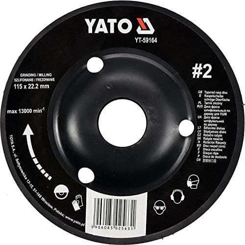 Yato YT Profi rasp disc for angle grinder, selection 115mm / 125mm grinding wheel, 2 obliquely